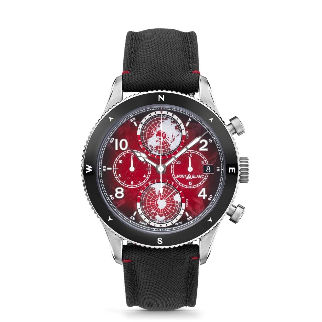 MB132303 MONTBLANC 1858系列Geosphere世界時間計時零氧腕錶限量款290，NT329300