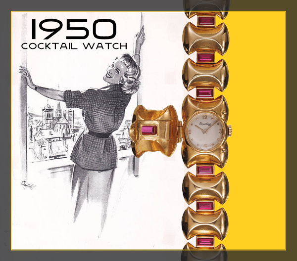 resized 1940年代Cocktail腕錶，乃百年靈精心打造的女士雞尾酒腕錶。