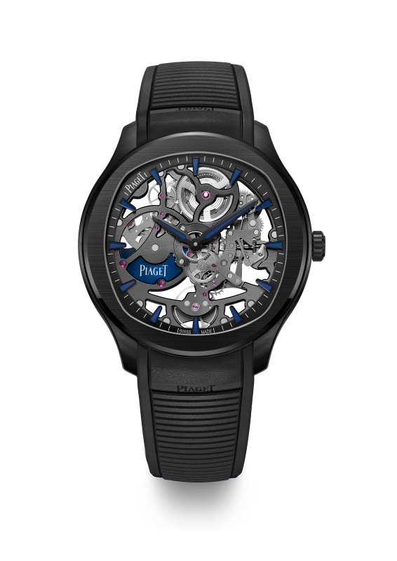 PIAGET Polo系列42毫米黑陶瓷超薄鏤空自動上鍊腕錶，建議售價約NT1410000 PGG0A49011
