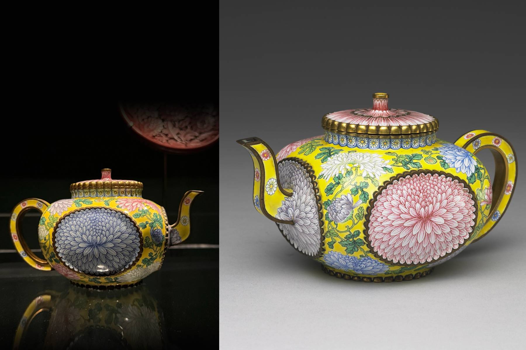 3銅胎畫琺瑯菊花紋方壺 清，康熙皇帝 1662–1722 年 國立故宮博物院