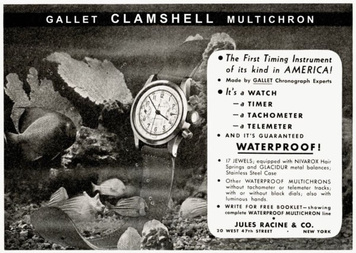 05 Vintage Advertising of Gallet Multichron Clamshell in 1939