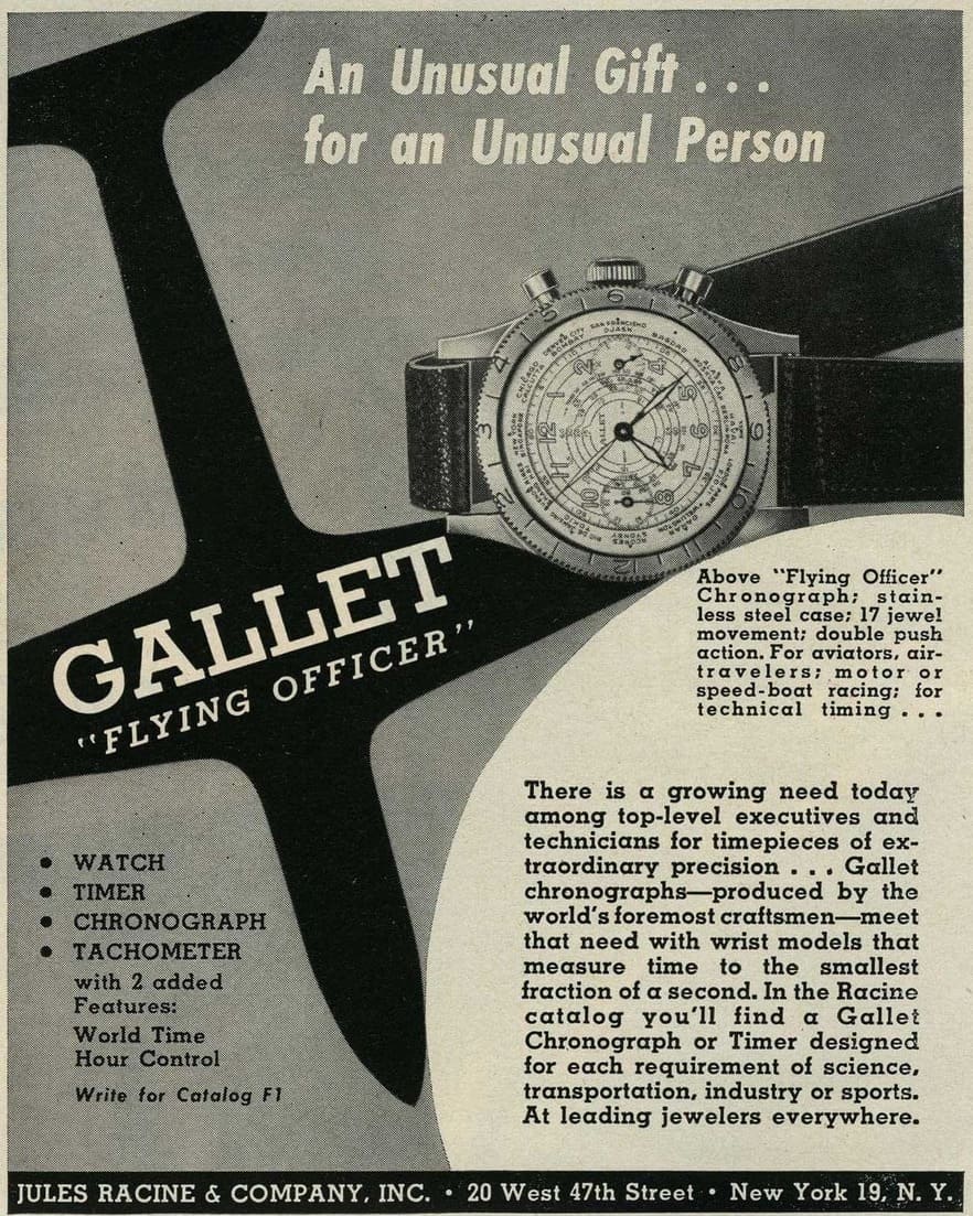 06 Vintage Advertising of Gallet Flying Officer in ca. 1950