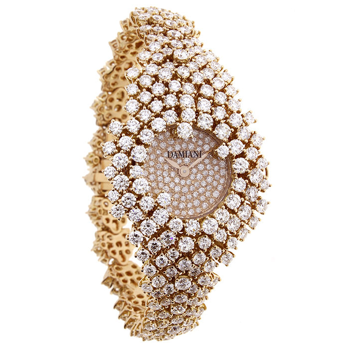 DAMIANI Masterpiece Mimosa大師傑作含羞草18K玫瑰金高級珠寶全鑽腕錶，建議售價NT 3350000