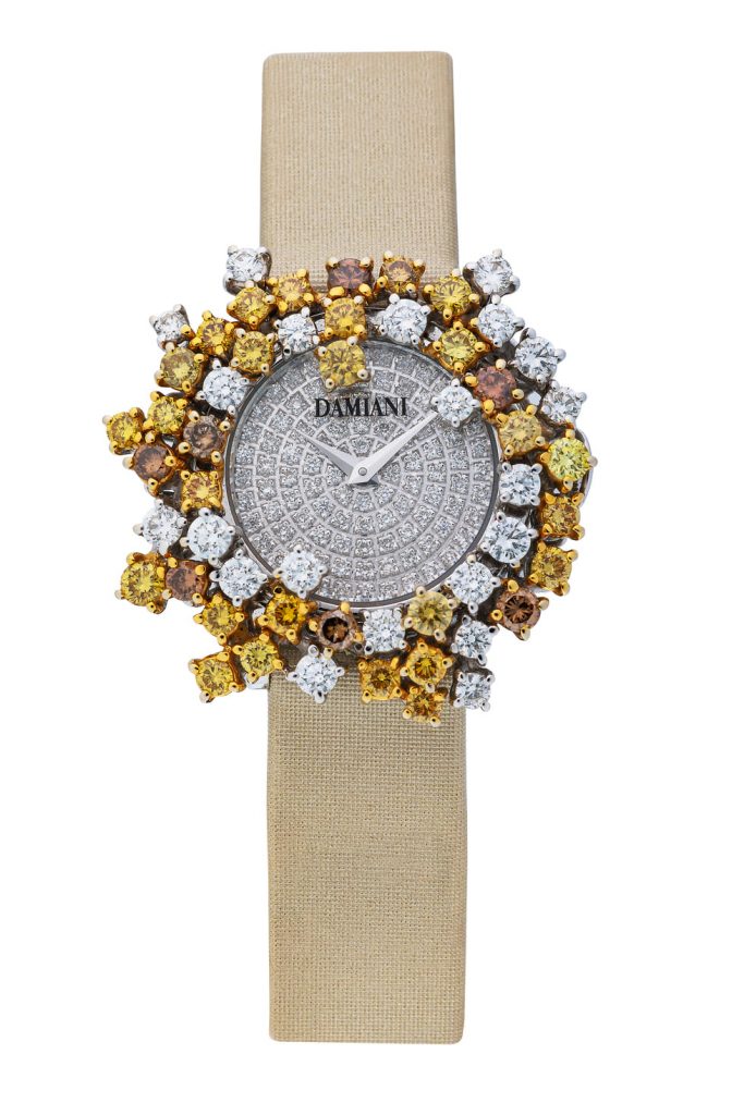 DAMIANI Masterpiece Mimosa大師傑作含羞草系列18K白金全鑽腕錶，建議售價NT 1020000