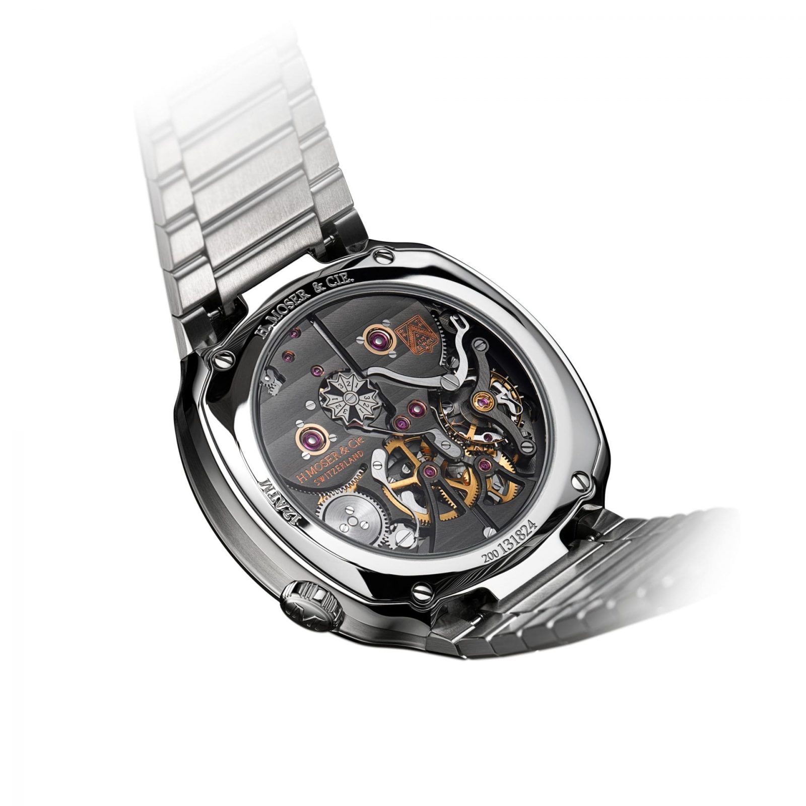 HMoser 6812 1201 Streamliner Perpetual Calendar ST SmokedSalmon Caseback W
