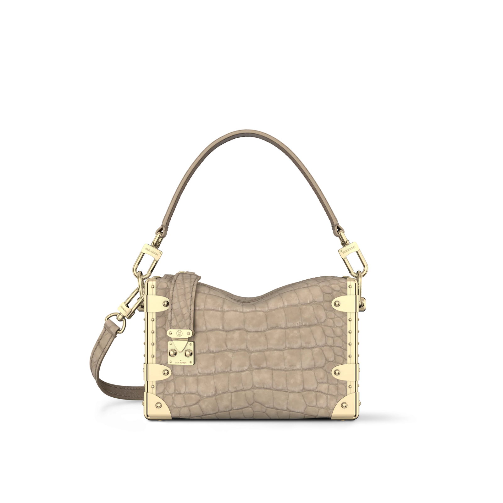 【新品】Side Trunk PM 灰褐色絨面革Nubuck Taupe 鱷魚皮包款 935000 N87426