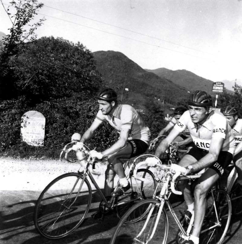 傳奇自行車手Gino Bartali與Fausto Coppi，攝於1952年。