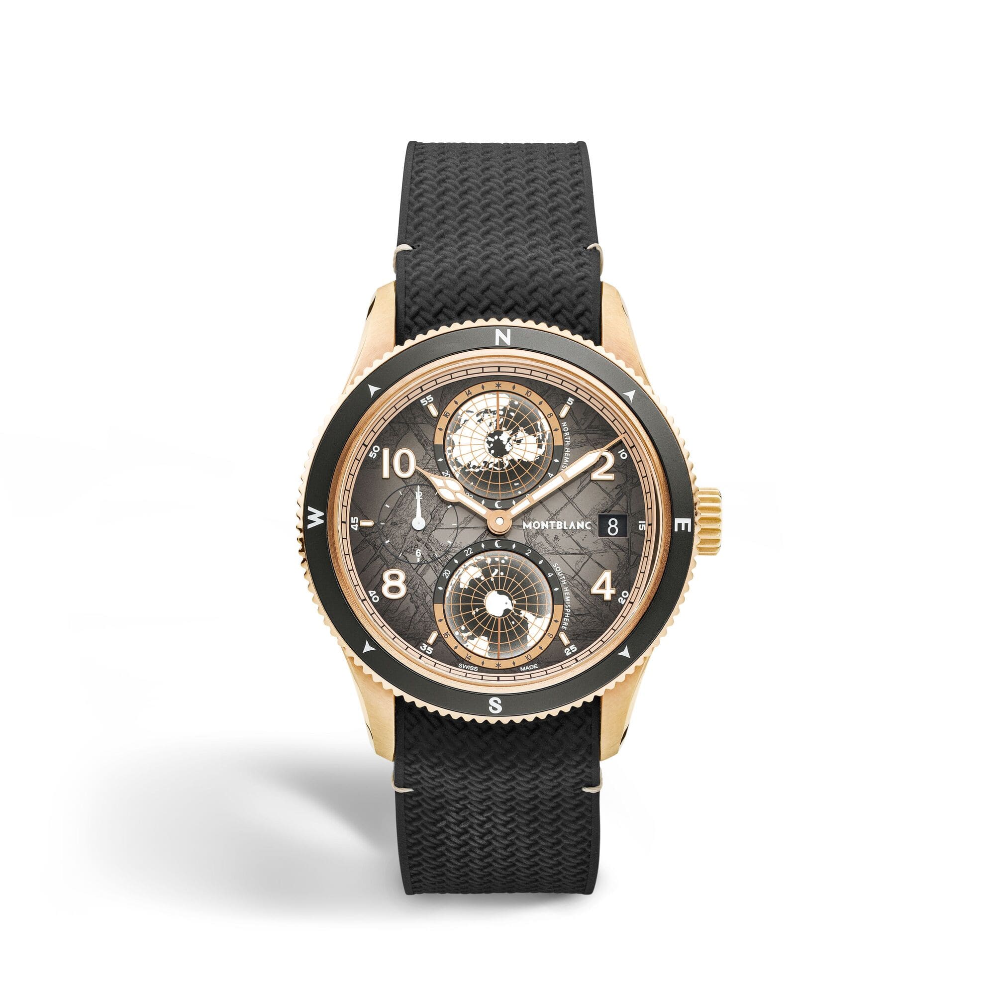 MB134018 MONTBLANC 1858系列Geosphere世界時間零氧腕錶Monte Rosa限量版100，NT755000